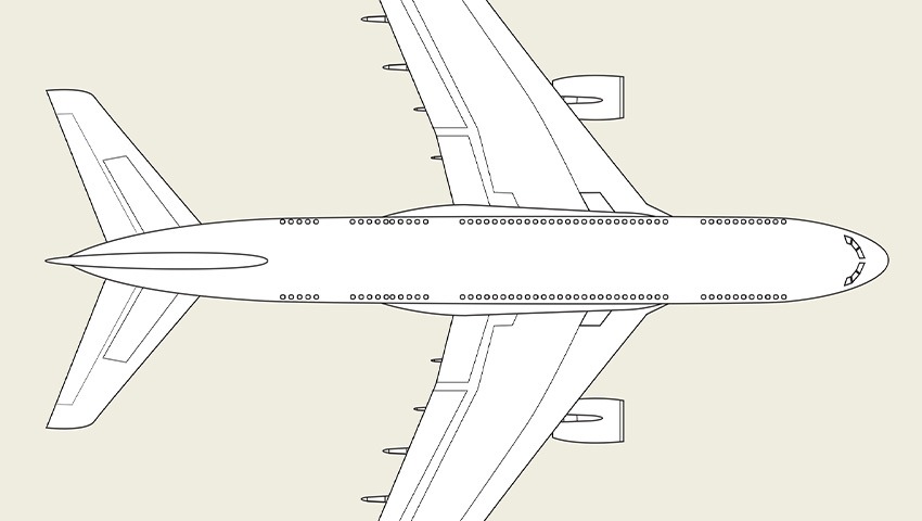 illustration of commercial airplane