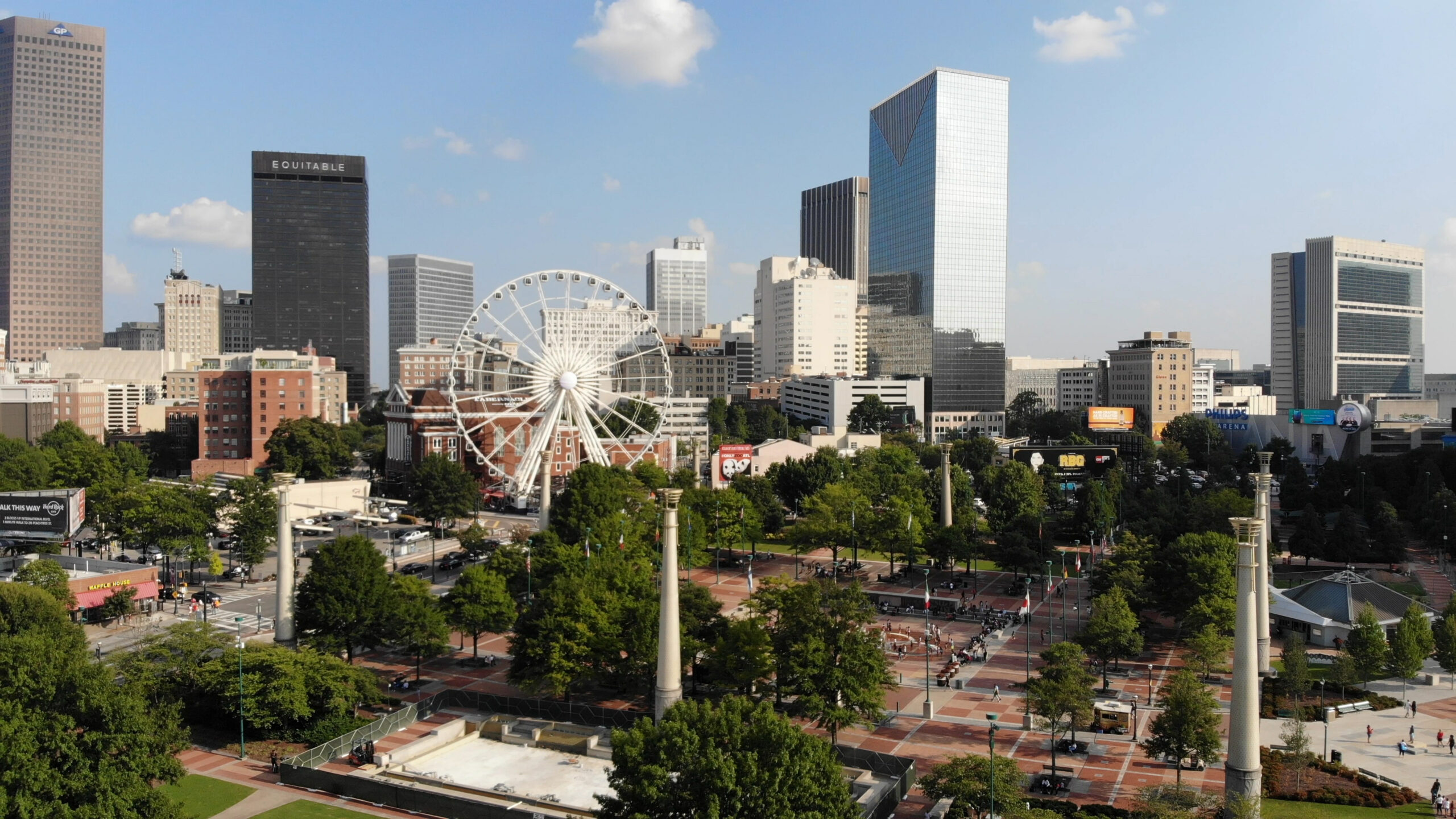 aerial view of centennial olympic park