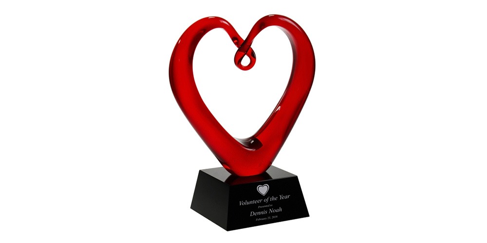 red heart-shaped award