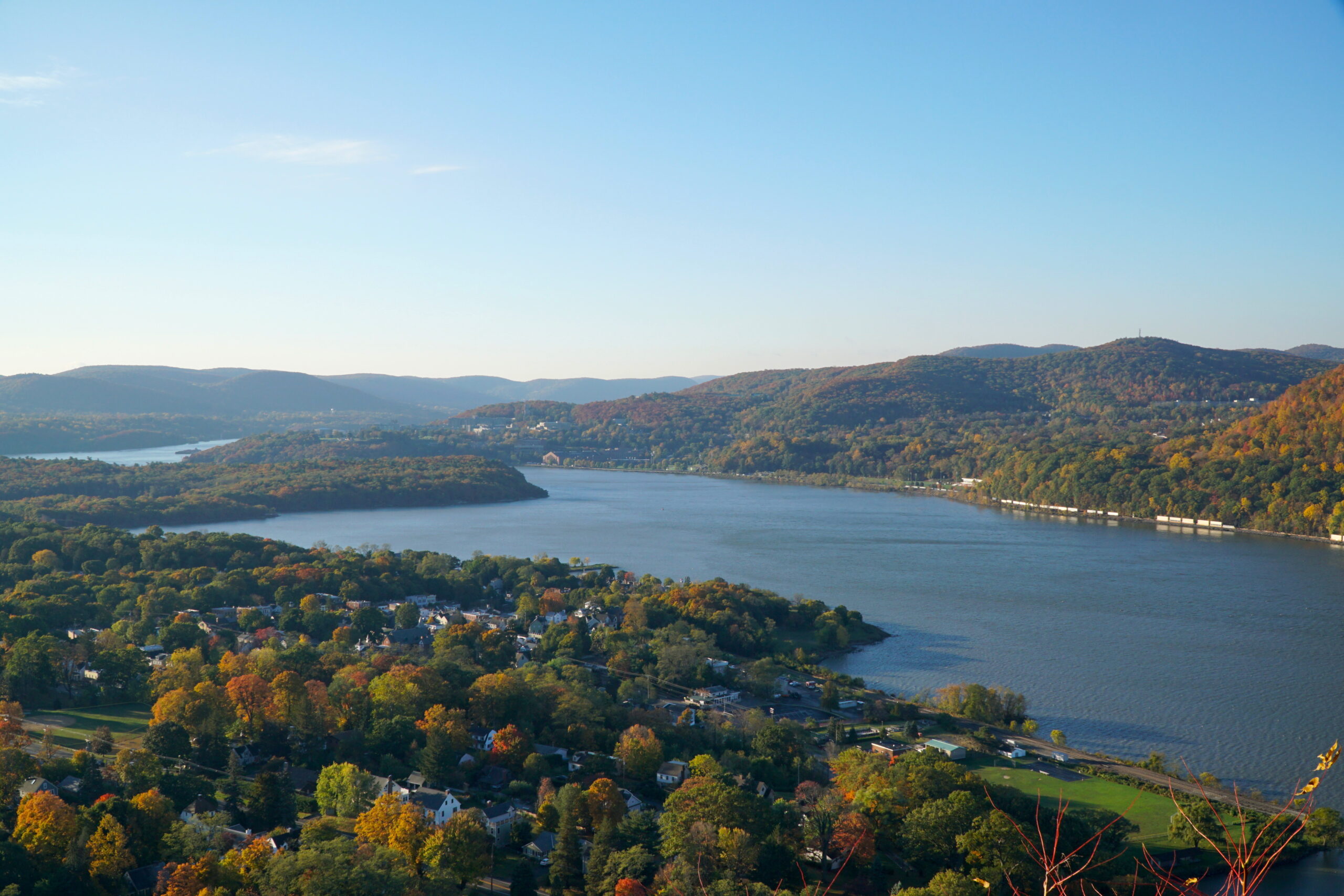 aerial view of Hudson River valley 