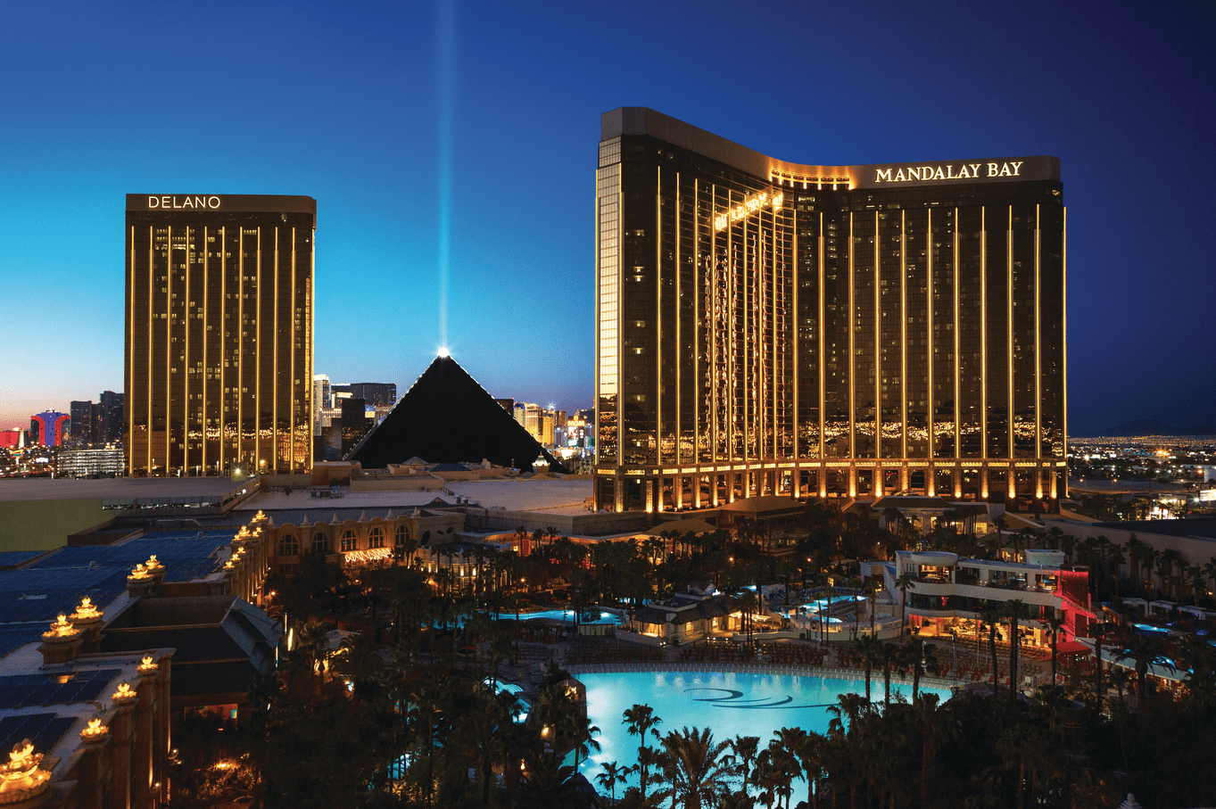 The MGM Grad in Las Vegas at night.