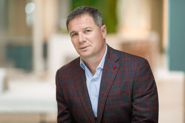 A portrait of Geoff Freeman, the new president and CEO of U.S. Travel.