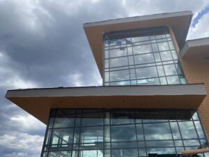 External view of the tower at the Tahoe South Events Center.