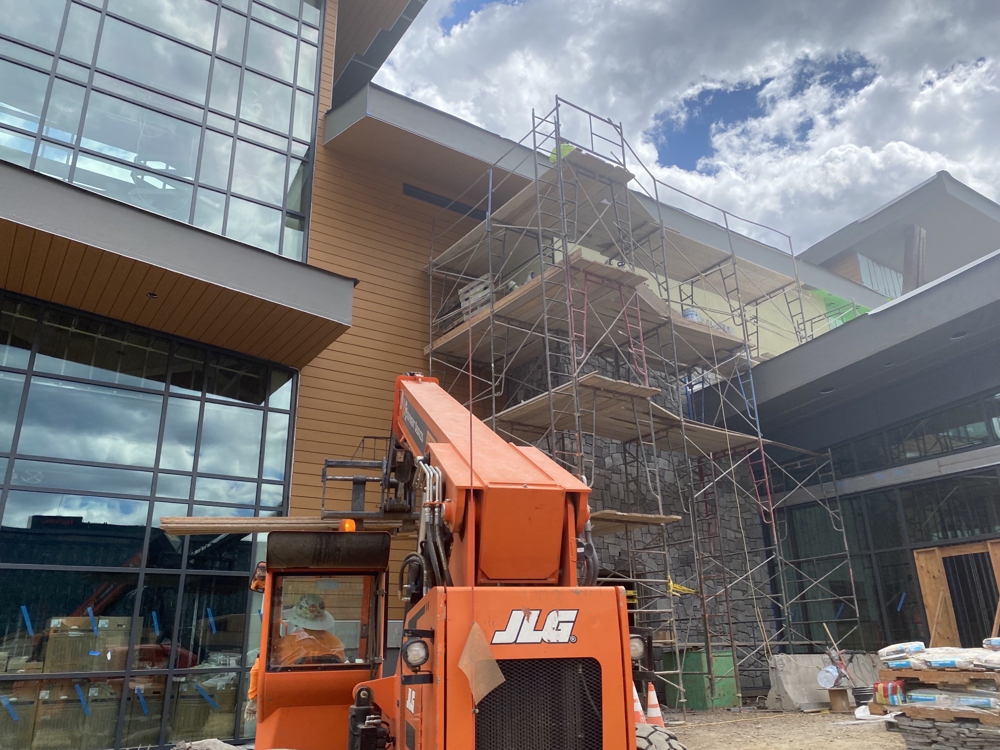 External view of the Tahoe South Evebt Center construction site.