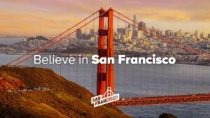 Picture of Golden Gate Bridge from SF Travel's Believe campaign