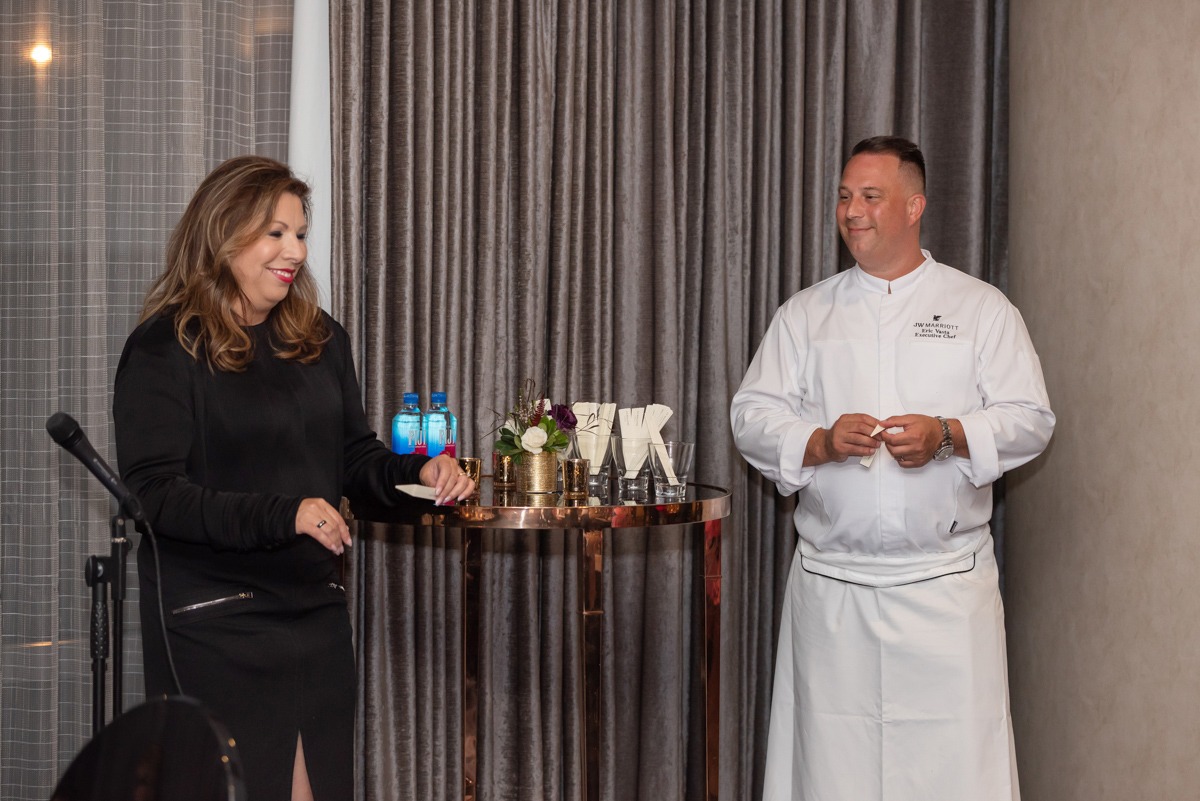 chef presenting scented suppers