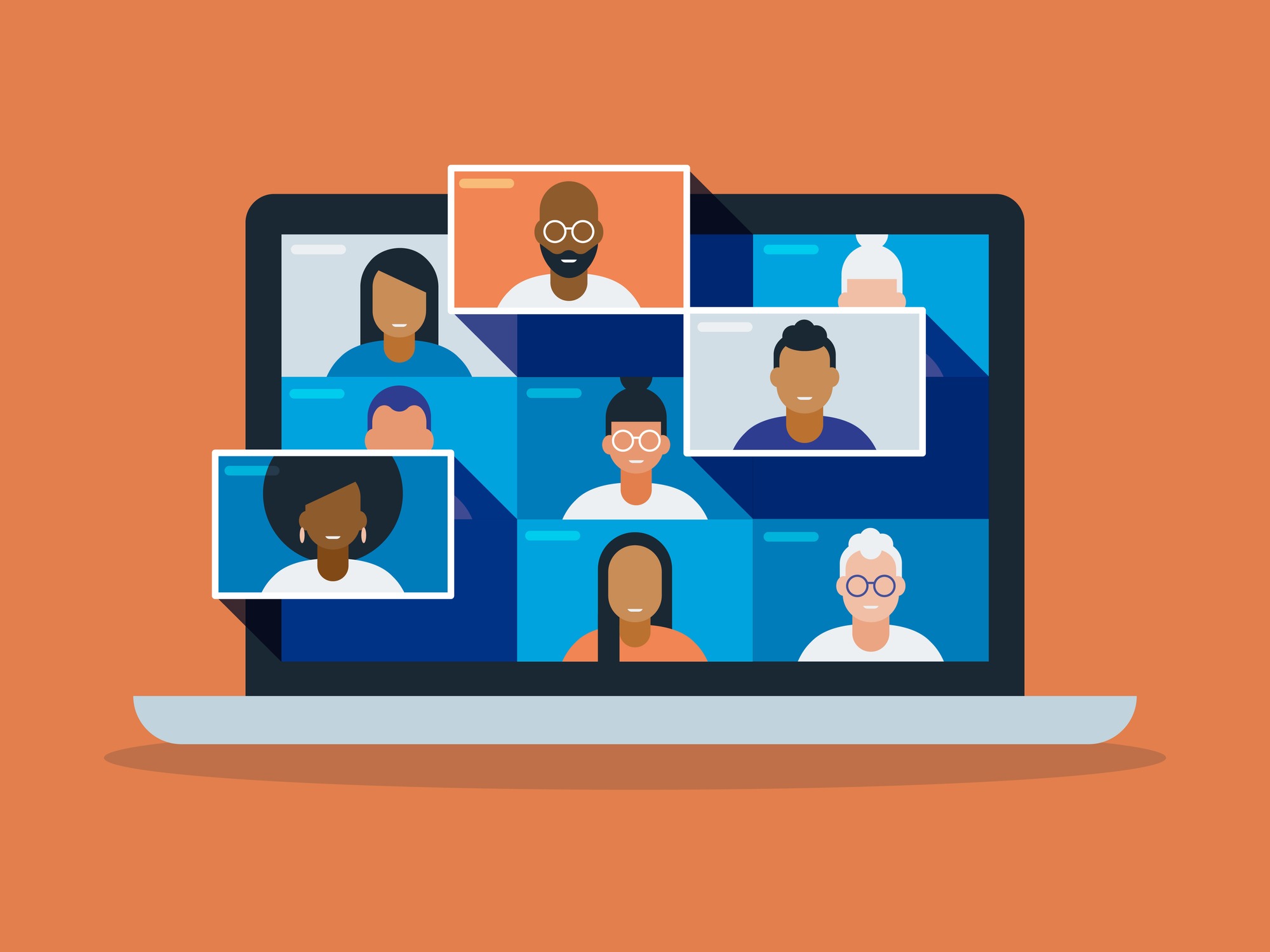 Computer screen showing virtual meeting