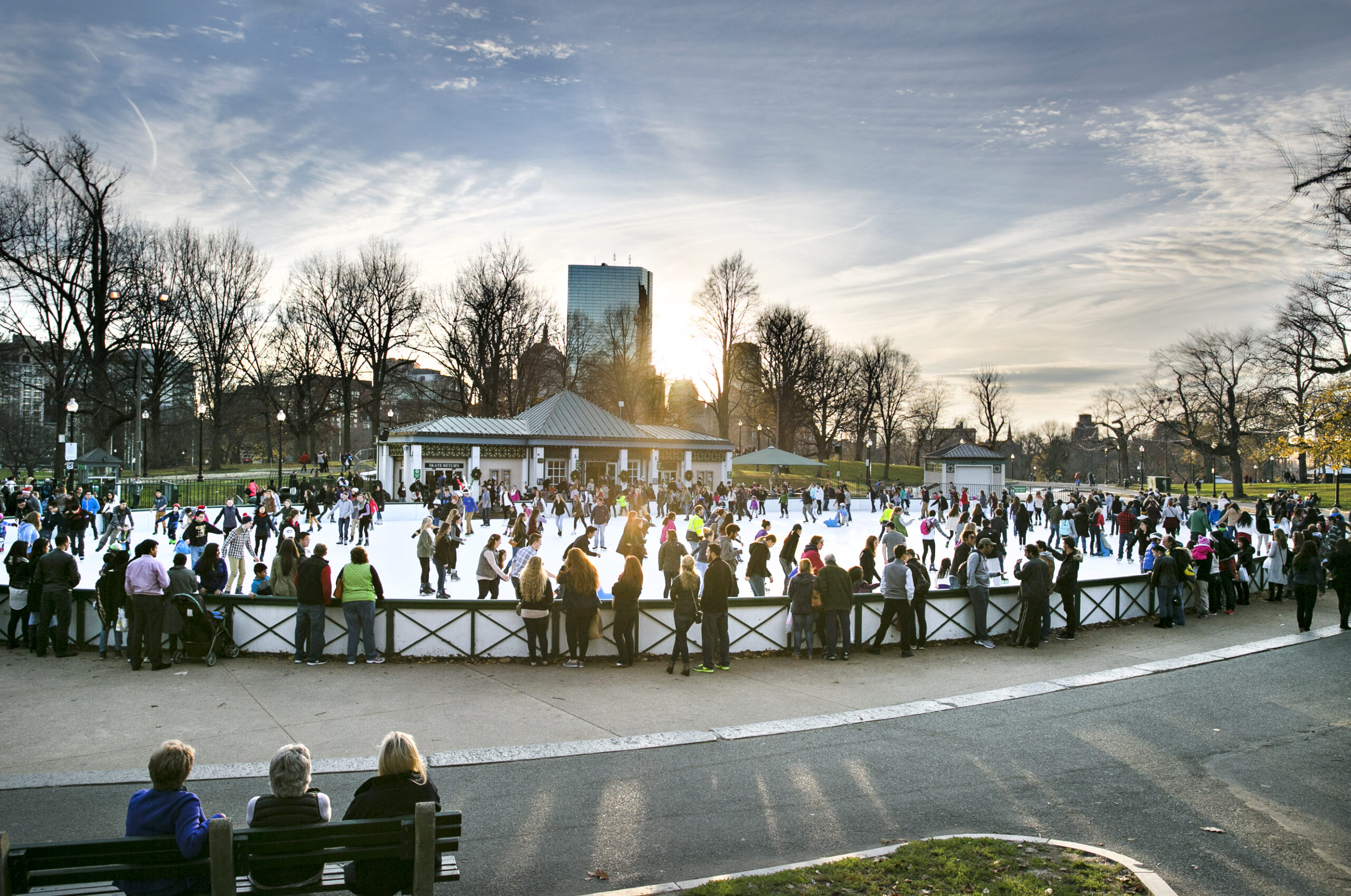 Frog Pond Skating Rink in Boston, Massachusetts