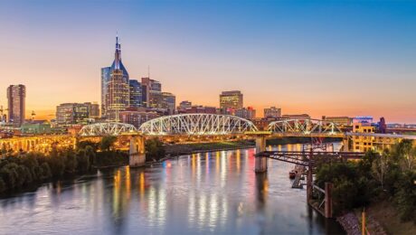 Nashville Skyline and John Seigenthaler Pedestrian Bridge
