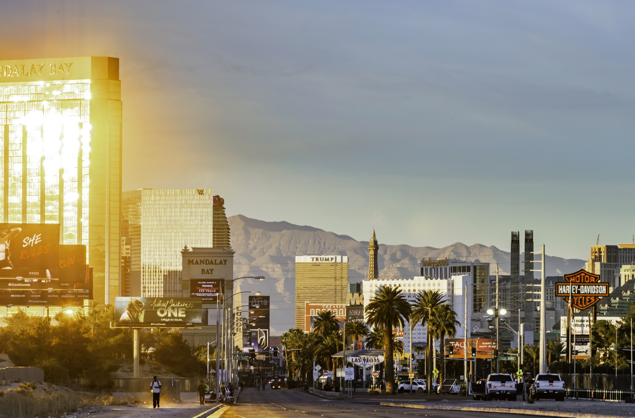 las vegas boulevard in the evening