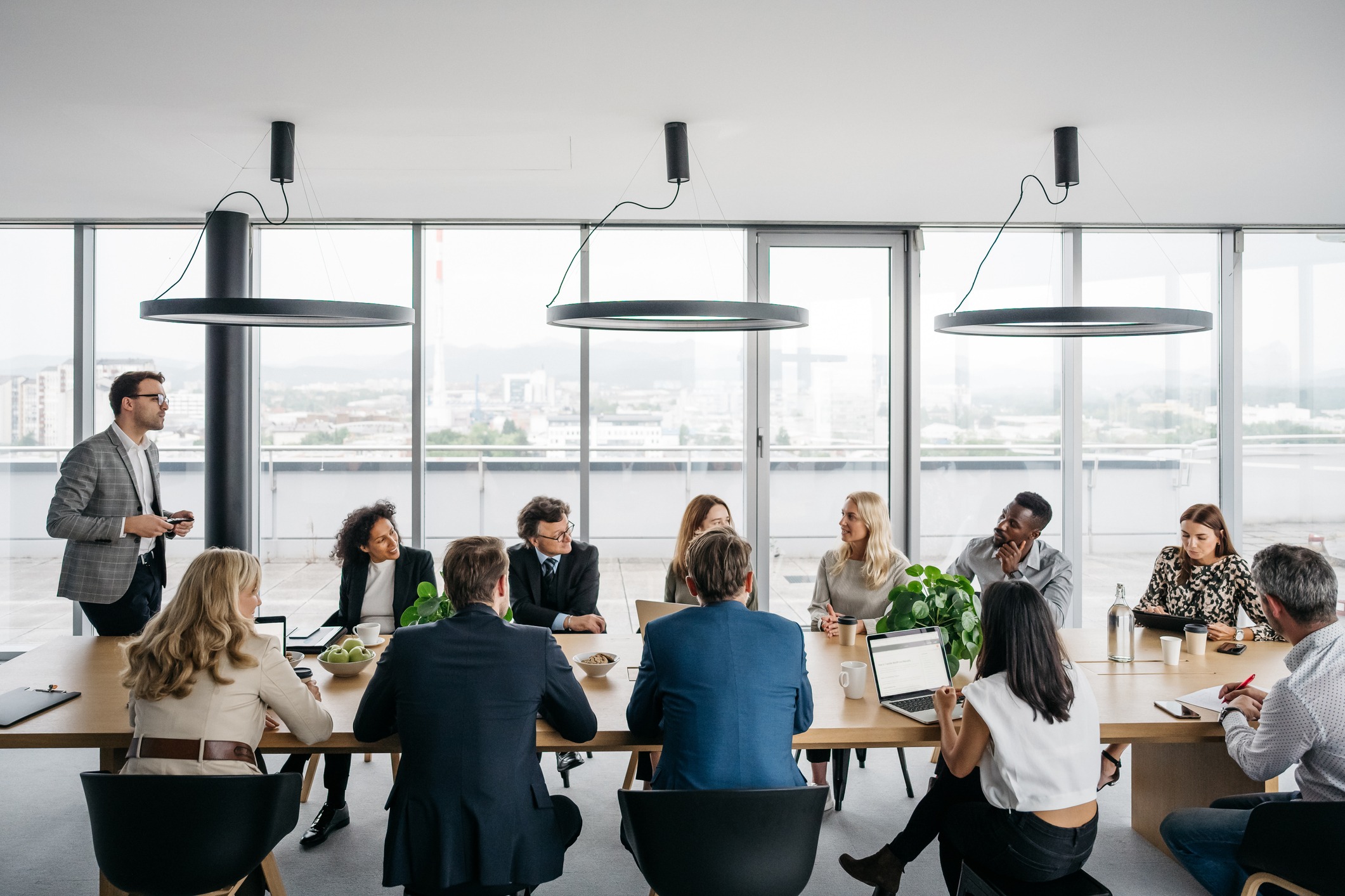 businesspeople meeting in a conference room
