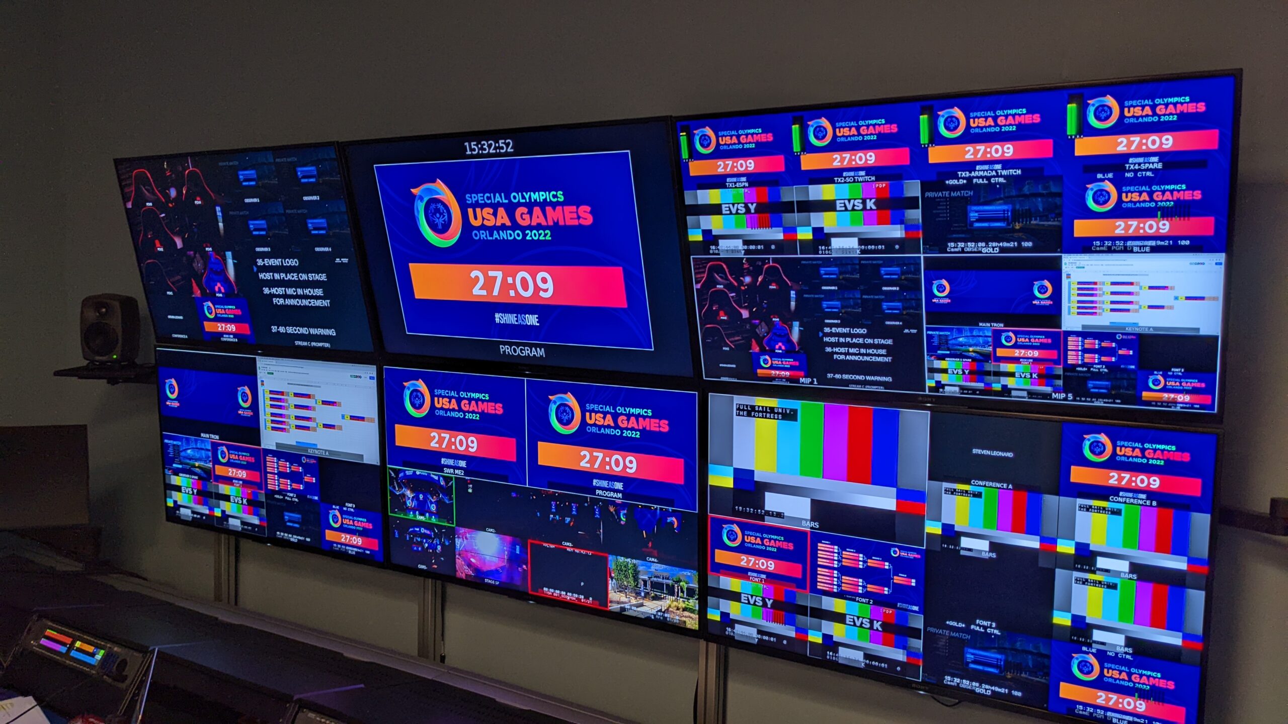 control room at special olympics usa games