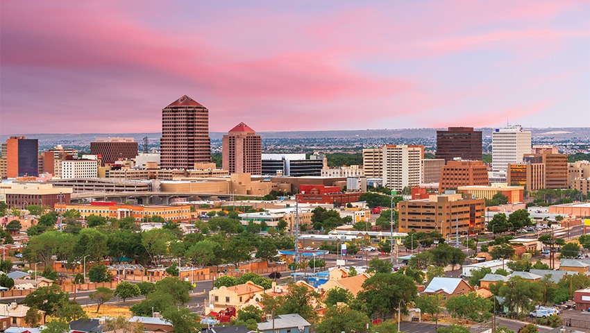 aerial view of Albuquerque, new mexico
