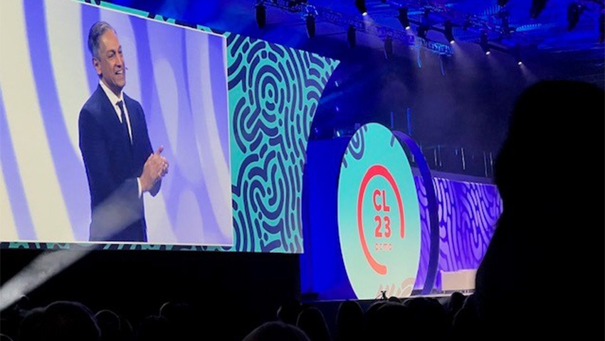 pcma ceo sherrif karamat on stage at pcma cl