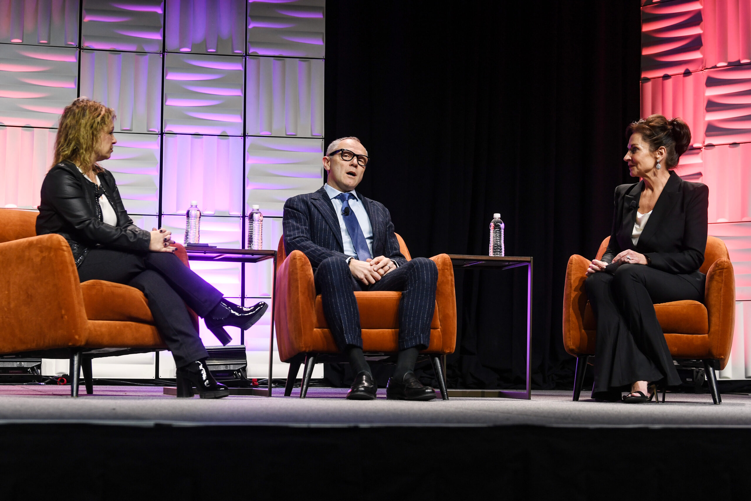 From left, Las Vegas Grand Prix CEO Renee Wilm, Formula One Group CEO Stefano Domenicali, and Vegas Chamber President and CEO Mary Beth Sewald take part in a discussion during the Las Vegas Chamber of Commerce’s Preview Las Vegas (Sam Morris, LVCVA Archive)