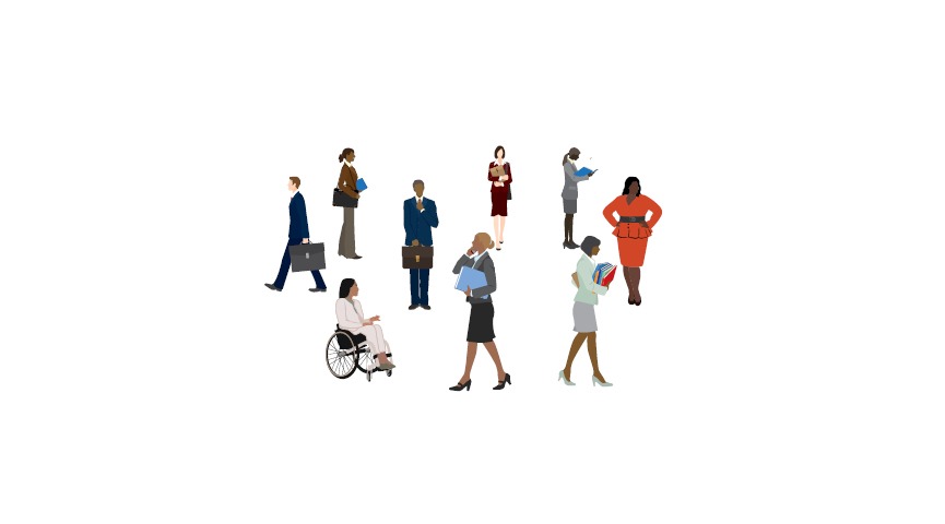 group of diverse businesspeople in a cirlce
