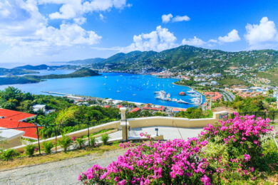 aerial view of St. Thomas, US Virgin Islands