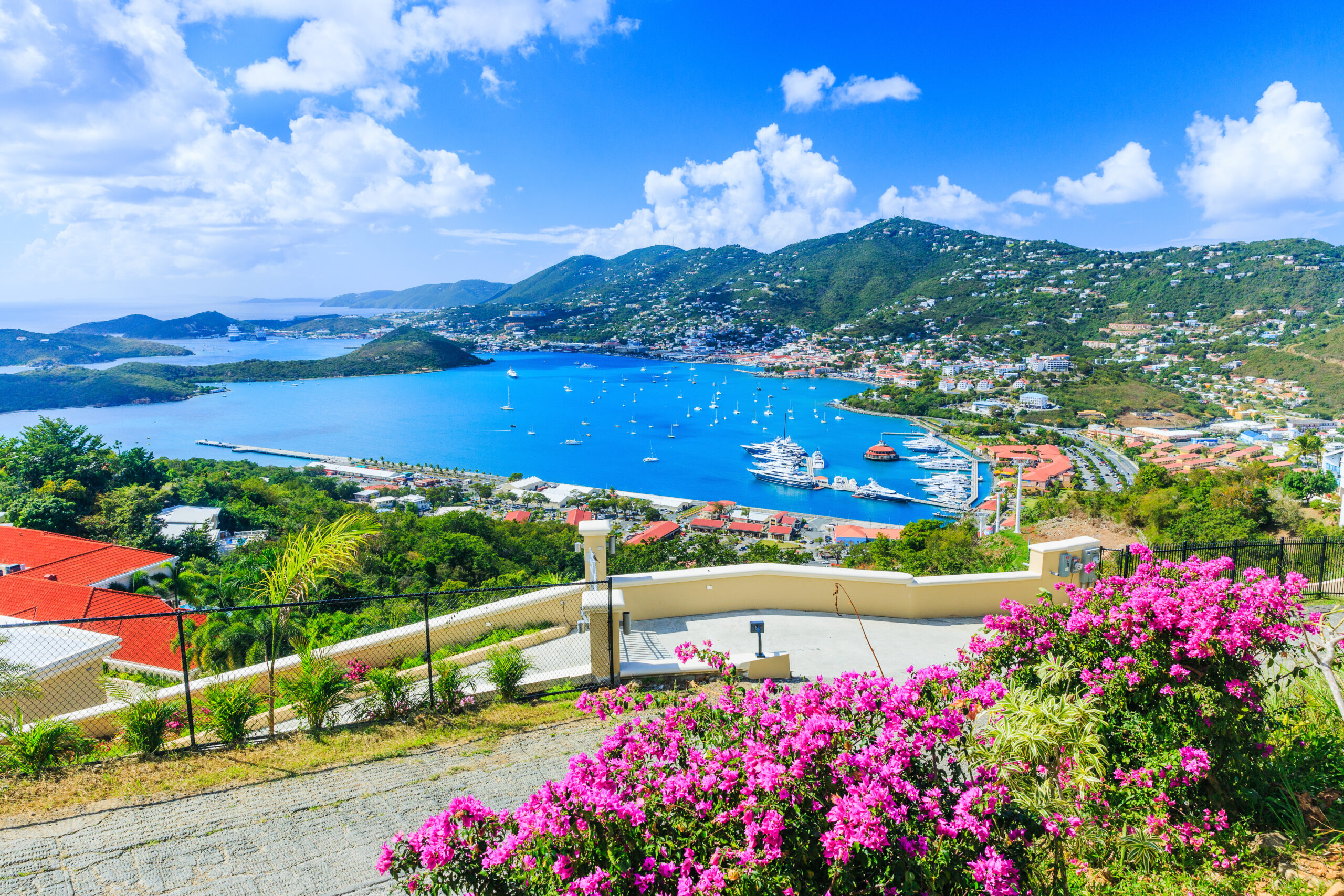 aerial view of St. Thomas, US Virgin Islands