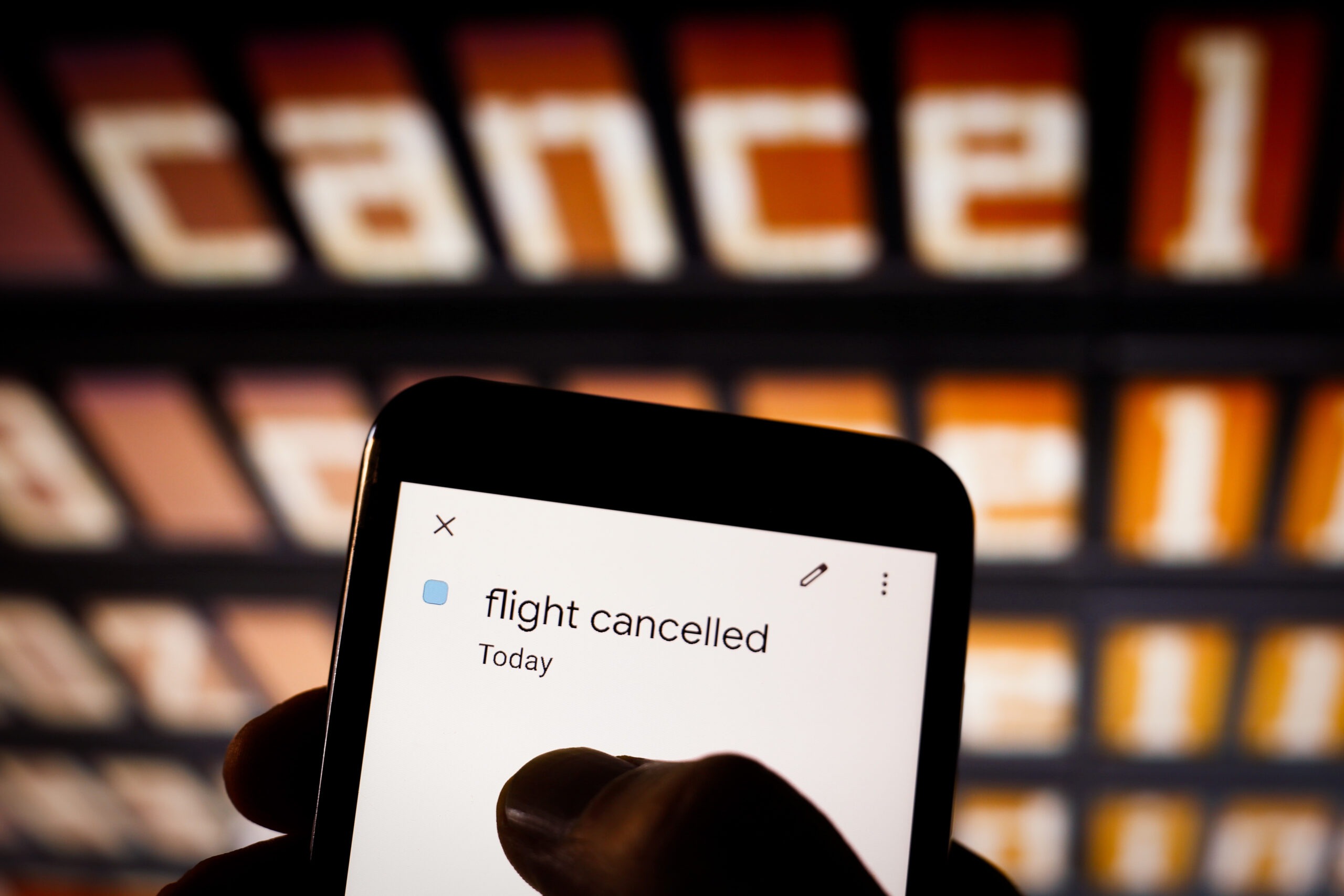 Mobile phone with cancelled notification