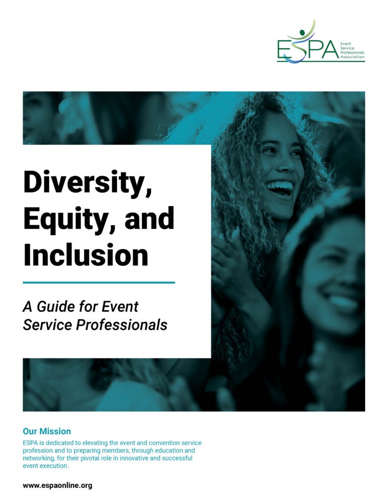 Diversity, Equity and Inclusion, a Guide for Event Service Professionals brochure