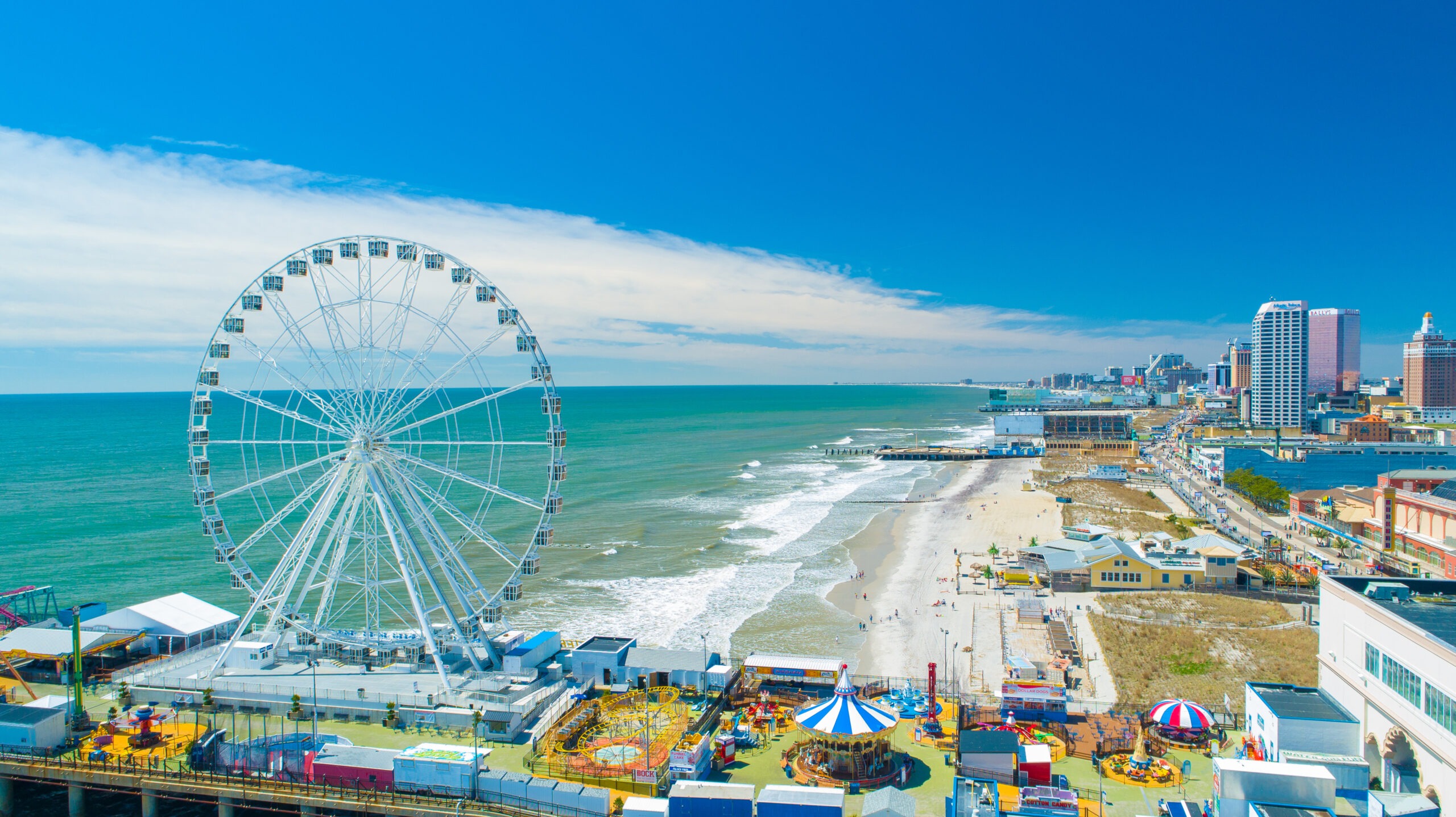 aerial beach view at atlantic city