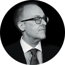 black and white image of man