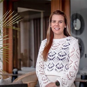 woman wearing mesh white shirt