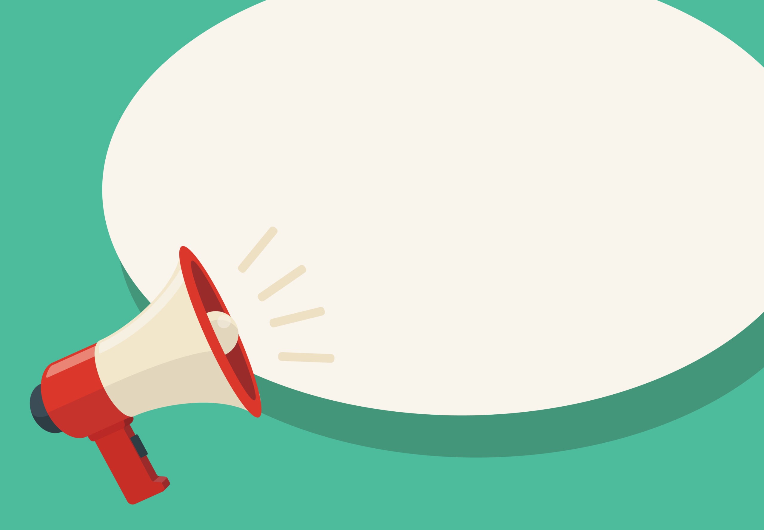 Megaphone with bubble speech