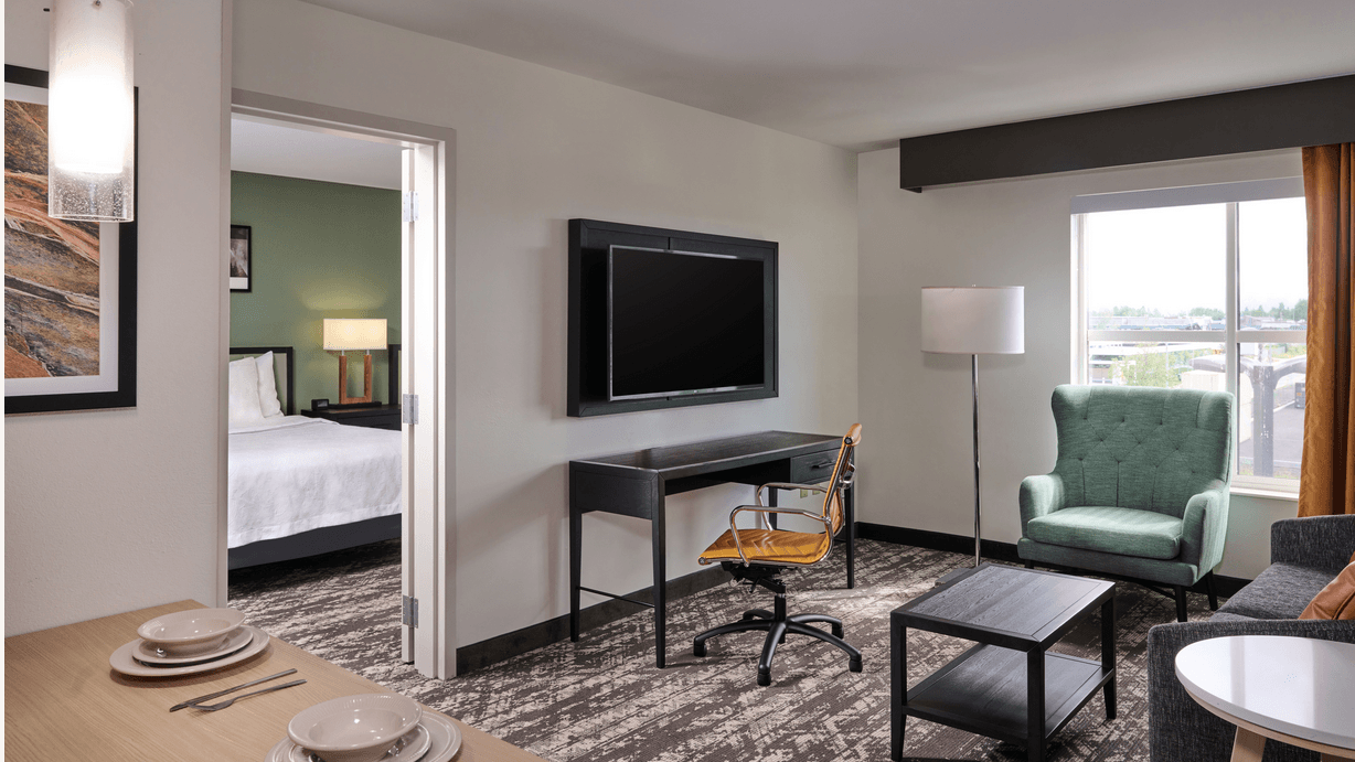 Renovated one bedroom suite at Homewood Suites Anchorage