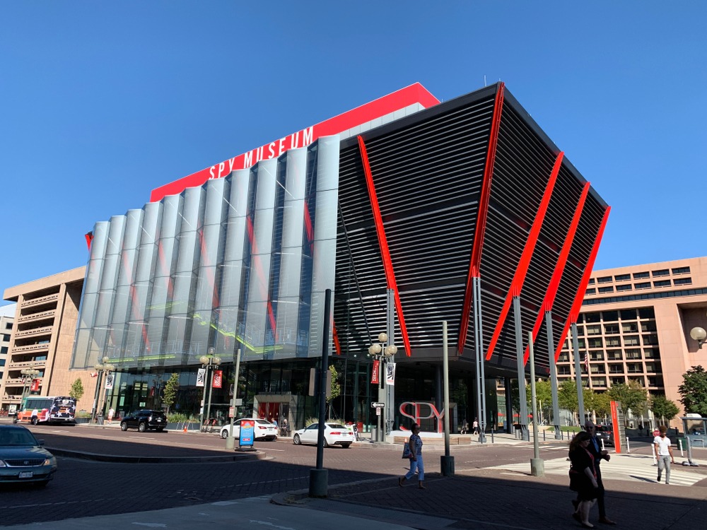 street view of the main entrance and façade of the International Spy Museum