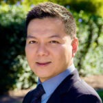man wearing blue suit