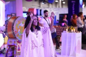 Rev. Maya Jaguar performing an opening ceremony