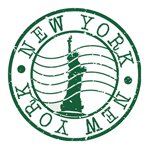 green illustration of statue of liberty