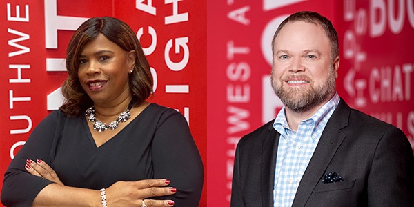 Headshots of Reneka Edwards, citywide sales executive (left) and Zack Laws, director of sales (right) at Atlanta Convention and Visitors Bureau