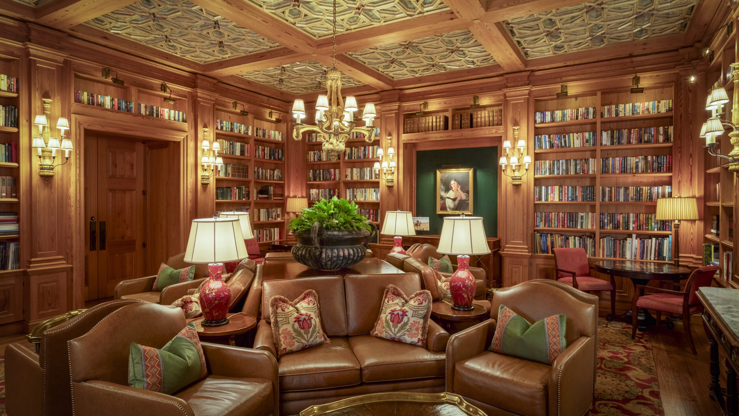 The Georgian Rooms Restaurant library at Sea Island Resort