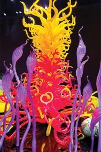 orange glass sculpture