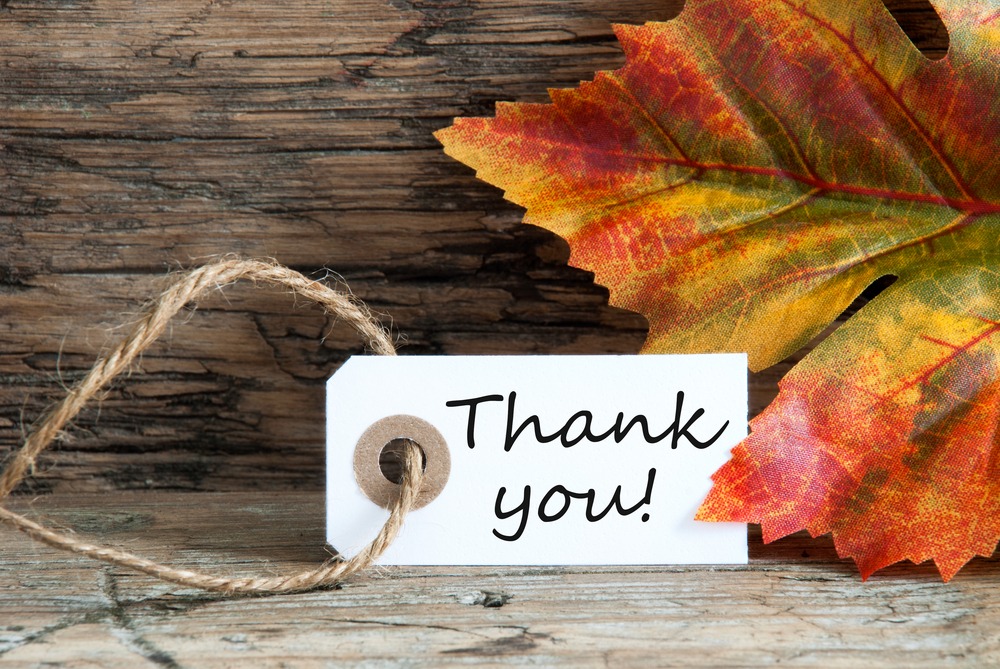thank you tag and leaf