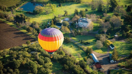 aerial view of air balloon