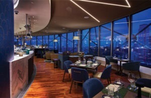 restaurant with skyline views