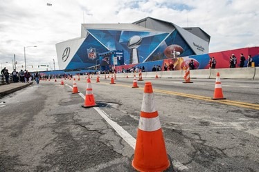 orange traffic cones on street