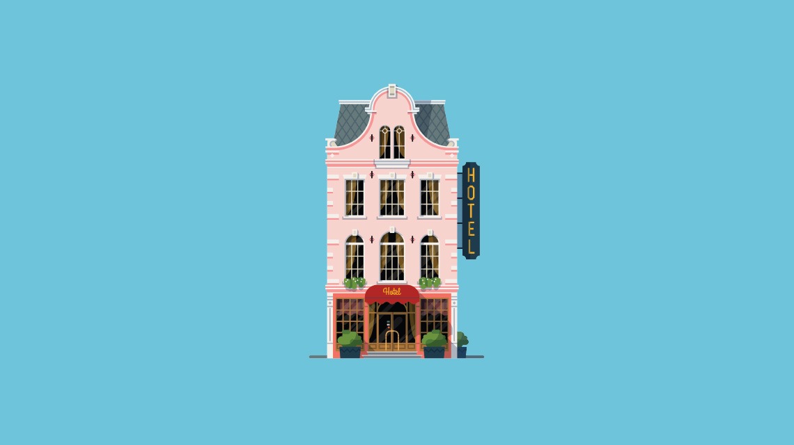 illustration of hotel