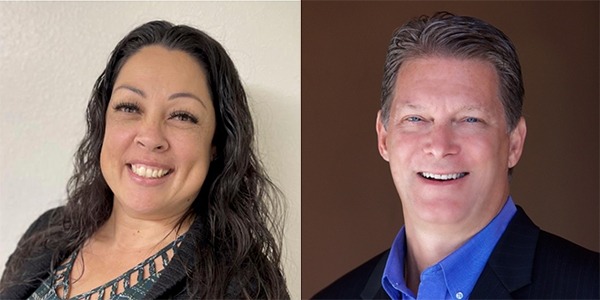 Headshots of Hannah Taito and Jim Pedone