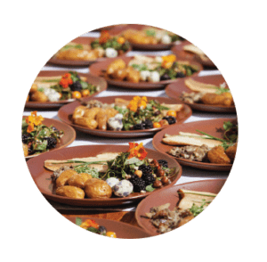 table full of food