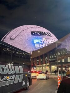 street view of large spherical building