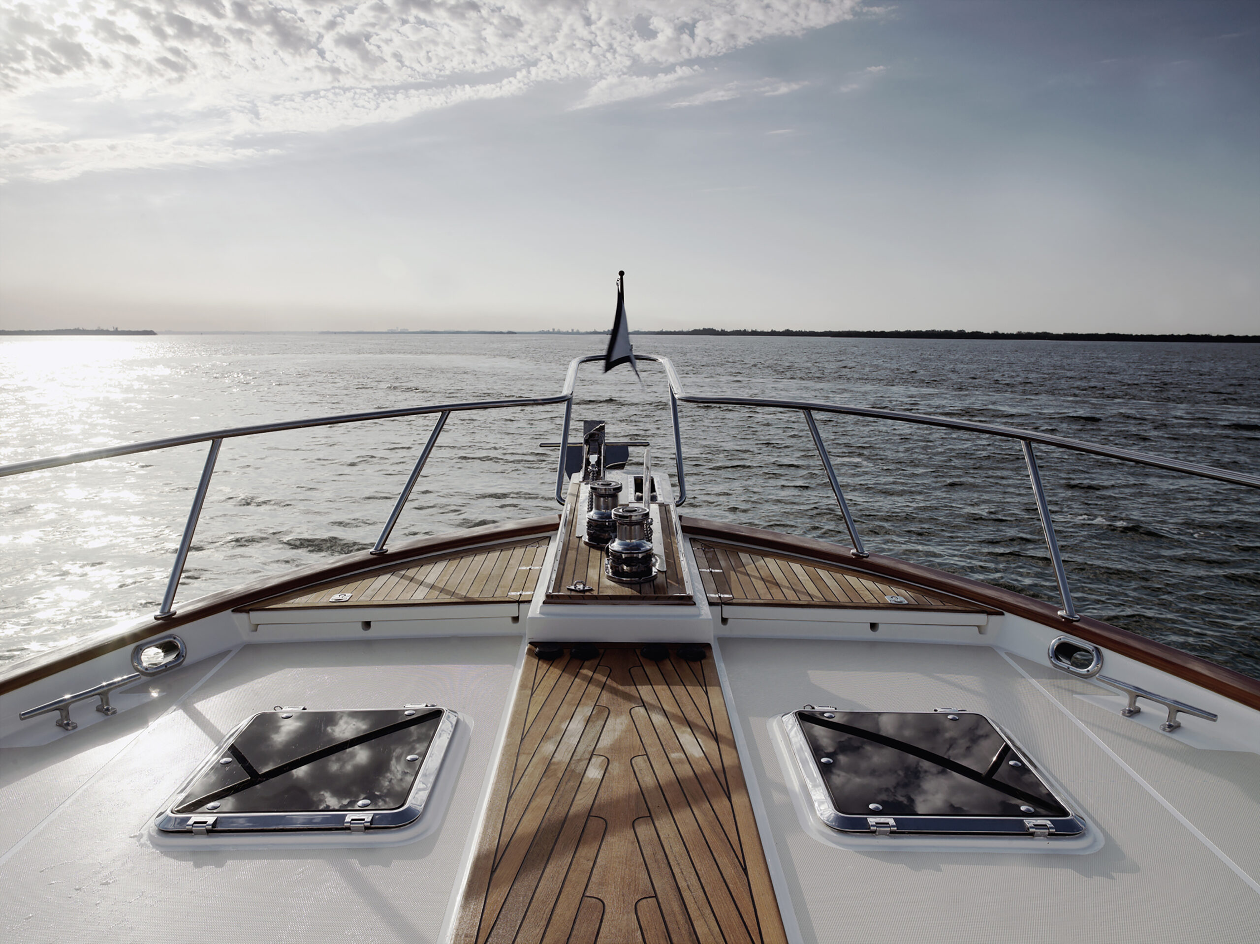 view of ocean from yacht