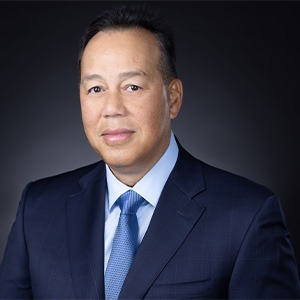 man wearing blue suit