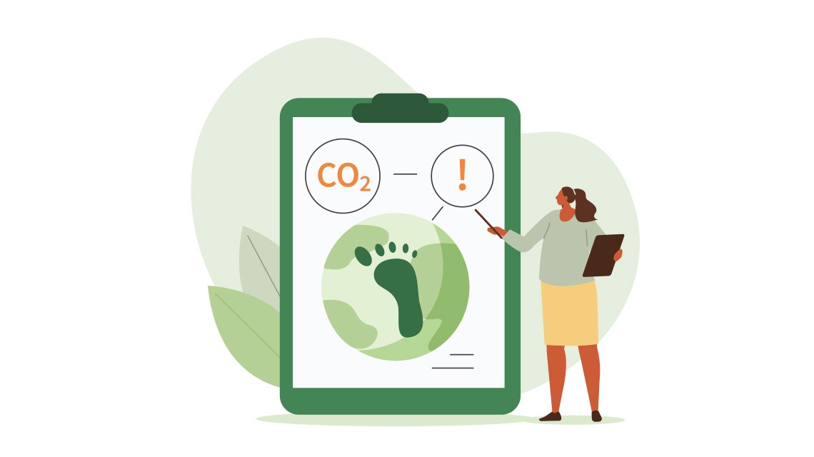 illustration of woman pointing to life sized clipboard