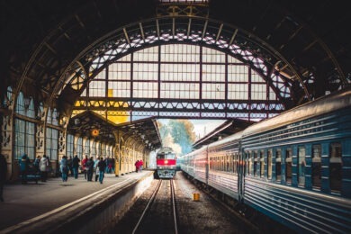 Railway train station