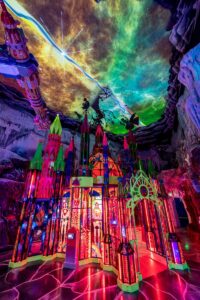 castle surrounding by colors