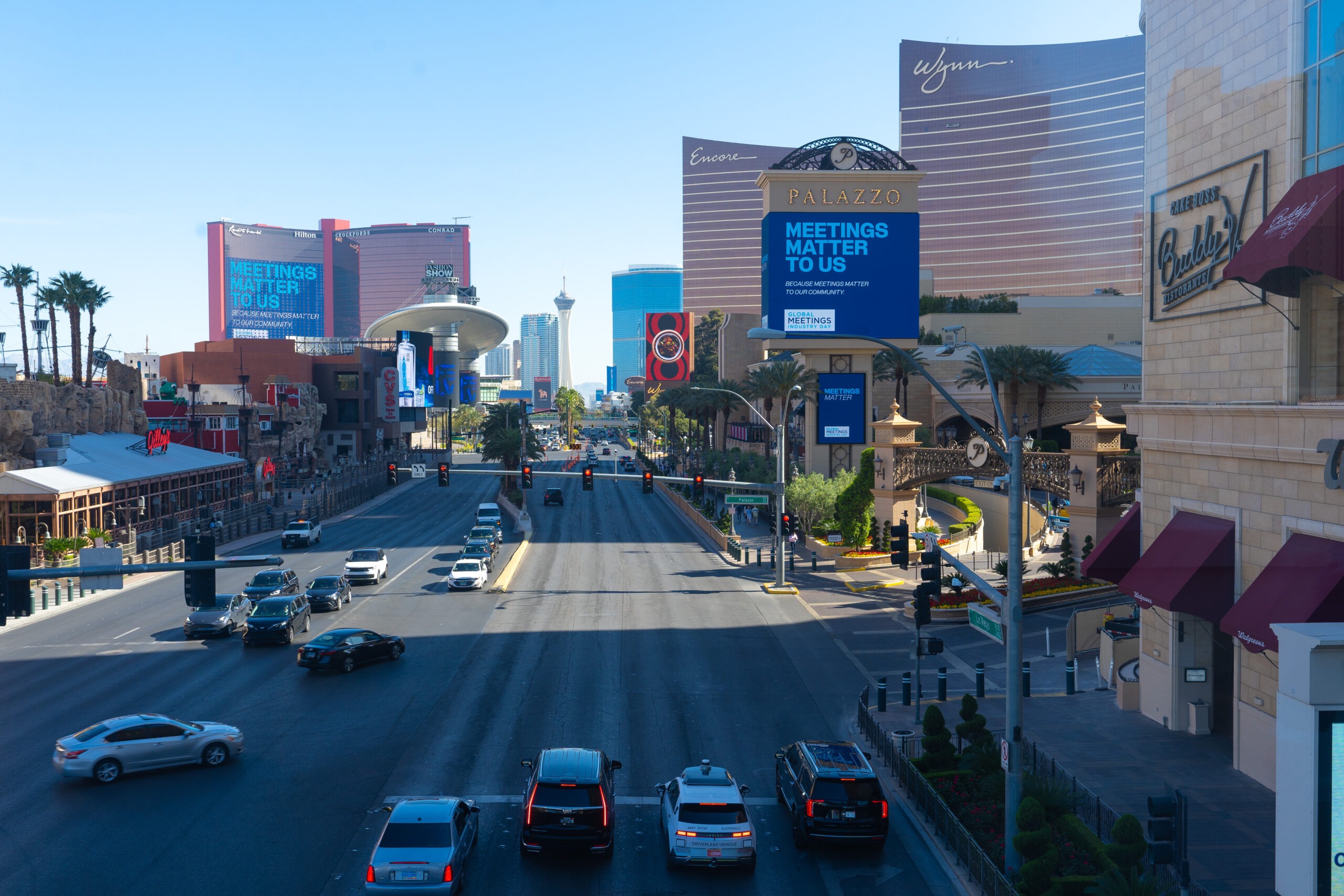 aerial view of large street 